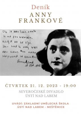 plakát - deník Anny Frankové - ZUŠ Neštěmice