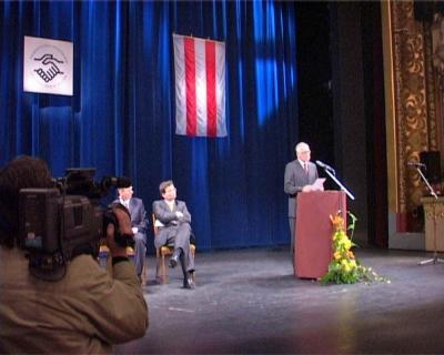 28.4.2004 esko-nmeck konference, steck divadlo - hovo  prezident R Vclav  Klaus